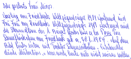 Brief von Frau Biewer